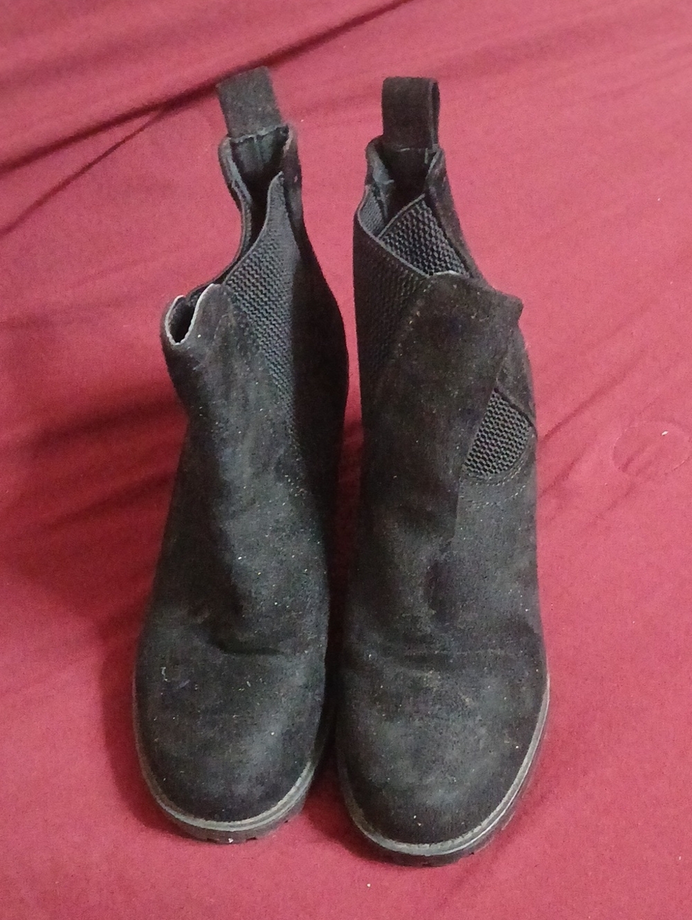 Crazy 8 Black Suede Chelsea Ankle Boots